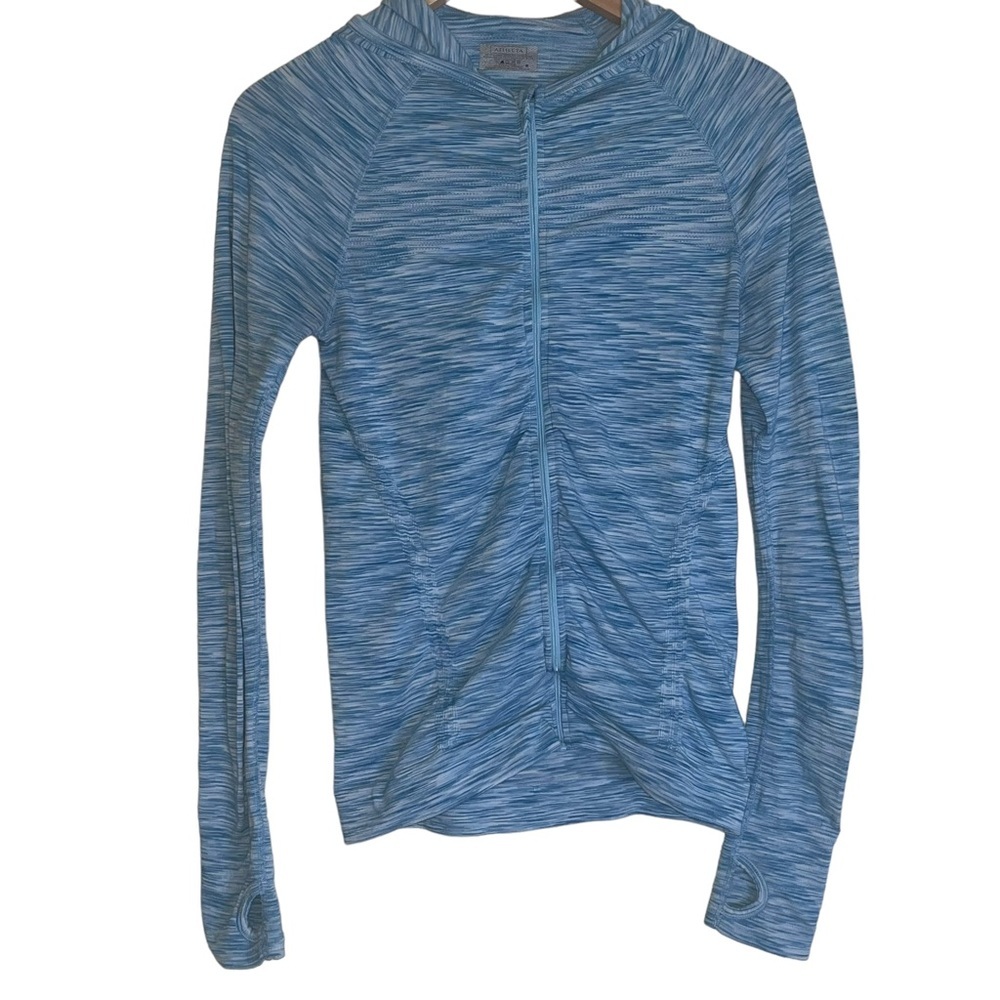 Athleta Blue Space Dye Full Zip Seamless Ruched Jacket S